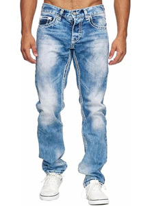 Jeans pour hommes, pantalons décontractés extensibles, jeans tendance pour hommes, pantalons à jambes droites - Product Image 2