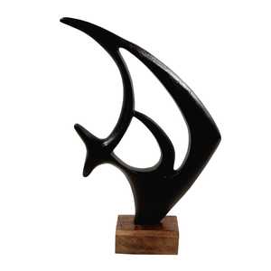 Modern Abstract Aluminum Fish shape Sculpture Handmade Artistic Tabletop Decor Irregular Shape Living Room Decor - Product Image 1