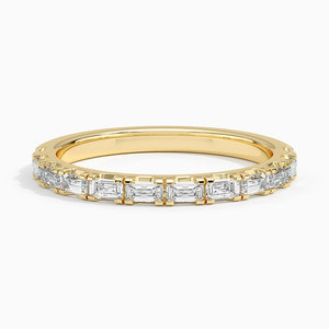Bague demi-éternité à griffes partagées avec diamants taille baguette - Product Image 2