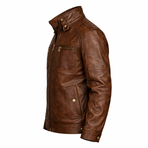 Chaqueta de Cuero Original Personalizada de Alta Calidad para Hombre, Chaqueta de Motociclista de Cuero Vacuno Genuino con Logotipo Personalizado OEM - Product Image 5