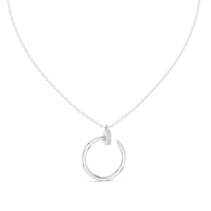 TRNDY LAB GROWN DIAMOND <b>PENDANT</b> SET IN 18KT <b>SOLID</b> WHITE <b>GOLD</b> FOR ENGAGEMENT WEDDING PARTY VALENTINE GIFT EVERYDAY WEAR - Product Image 4