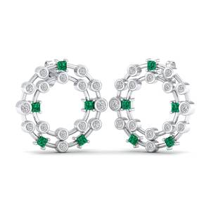 Boucles d'oreilles exotiques REYES au design original, bijoux géométriques en or 14 carats et moissanite pour femmes, cadeaux personnalisés - Product Image 1