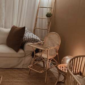 Silla de comedor de ratán natural para alimentación de bebé, trona de artesanía para niños, precio barato, Envío Gratis - Product Image 4