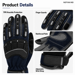 Gants de sécurité avec logo personnalisé, résistants aux chocs TPR, gants de travail pour mécaniciens, antidérapants, industriels, marque privée, gants de sécurité OEM/ODM - Product Image 6