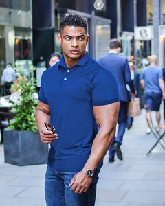 Camiseta Polo Lisa para Hombre, 65% Algodón, 35% Poliéster, con Logotipo Bordado, Estilo Formal Unisex, Venta al Por Mayor - Product Image 2