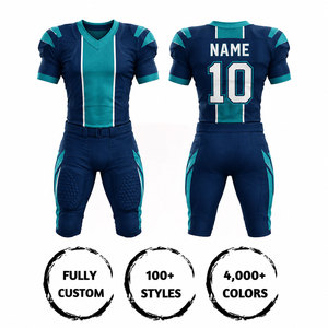 Ensemble d'uniformes de football américain personnalisés, col en V, manches courtes, tissu respirant, pantalon ajusté, jersey sublimé en polyester pour adultes - Product Image 5