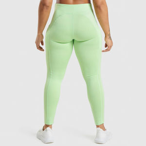 Leggings Deportivos de Cintura Alta para Mujer, Color Sólido, con Logotipo Personalizado, Elásticos en Cuatro Direcciones, Absorbentes de Sudor, para Gimnasio - Directo de Fábrica - Product Image 3