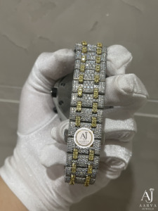 AARVA JEWELS Reloj cronógrafo de lujo para hombre, caja de acero inoxidable, elegante esfera analógica de 43 mm, movimiento de cuarzo con cristal de zafiro, 20 mm - Product Image 2