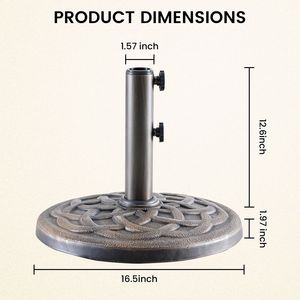 Base Rotonda Durevole da 30 Libbre per Ombrelloni da Esterno con Base in Resina e Struttura in Ferro per Ombrelloni da Giardino e Supporti per Ombrelloni da Mercato - Product Image 3
