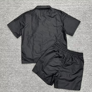 Conjunto de Camisa y Pantalones Cortos de Nylon Negro para Hombre, Estilo Urbano Ligero, Fabricante de Ropa OEM - Product Image 6