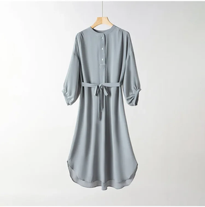 Abaya Moderna Informal Hecha a Mano con Bordado, para Mujer, Larga hasta el Suelo, Manga Larga, Tela Suave y Cómoda, Ligera, Transpirable y de Secado Rápido - Product Image 4