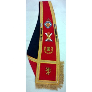 High Quality OEM/ODM Wholesale Highland <b>Drum</b> Major Baldric <b>Hand</b> Embroidered Sash Cross Belt Musical Band Uniform Decorative Sash - Product Image 1