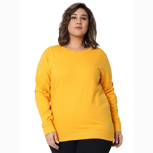 Sweat-shirt col rond en molleton bouclette OEM 2026 de haute qualité 100 % coton léger décontracté uni avec épaules tombantes et motif 3D sur le devant pour femme - Product Image 1