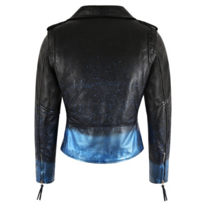 Custom 100% Genuine Napa Leather BRANDO Ladies Shiny <b>Sparkle</b> Gothic Leather Biker <b>Jacket</b> <b>Women</b>’s Waxed Moto Punk Fashion <b>Jacket</b> - Product Image 3