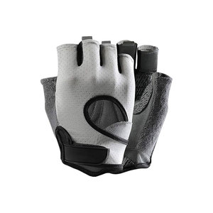 Gants de sport demi-doigts unisexes en polyester anti-humidité pour la musculation, gris et noir - Product Image 1