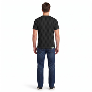 T-shirt à manches courtes en tricot imprimé pour homme, col rond, coupe classique, avec motif de crâne et drapeau américain - Product Image 2