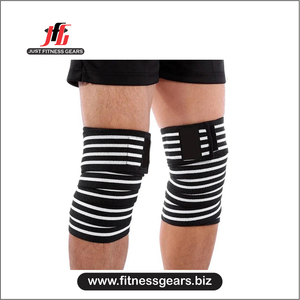 GAF Custom Cotton/Nylon Breathable Compression Elastic Heavy Duty Fitness <b>Knee</b> <b>Wraps</b> Wholesale Weightlifting Support <b>Wrap</b> High - Product Image 2