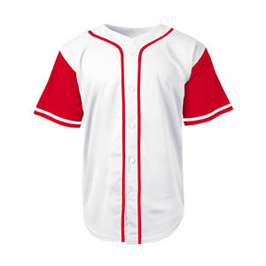 Maillot de baseball personnalisé de qualité supérieure, à manches courtes, boutonné, séchage rapide, respirant, en 100 % polyester - Product Image 1