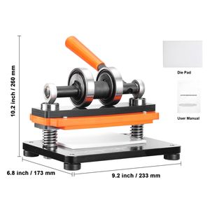 Macchina da taglio per pelle 7.1 x 3.9 con piastra per goffratura, fustellatrice manuale, corsa di pressione 0.47, doppio albero di guida per taglio pelle - Product Image 2