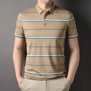 Polo uni pour homme en mélange de coton léger et respirant, à manches courtes et col, haut tendance pour le quotidien - Product Image 4