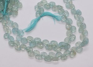 ลูกปัดอะความารีนธรรมชาติรูปหัวใจแกะสลักด้วยมือ ขนาด 7-8 มม. ลูกปัดอะความารีนรูปหัวใจแบบหลวม ลูกปัดอะความารีนสำหรับทำเครื่องประดับ - Product Image 2