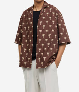 Chemises brodées pour hommes en polyester OEM, manches longues, coupe oversize, blouses décontractées blanches pour hommes – Offre spéciale - Product Image 1