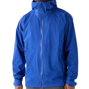 Premium Men's Hooded <b>Windbreaker</b> Long Jackets Solid <b>Black</b> Waterproof Fabric Elastic Cuffs Zipper Closure Windproof Long Coats - Product Image 4