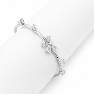 925 Sterling <b>Silver</b> Diamond Floral <b>Cuff</b> <b>Bracelet</b> for Women High Polish Open Bangle Party Wedding Gift Jewelry - Product Image 2