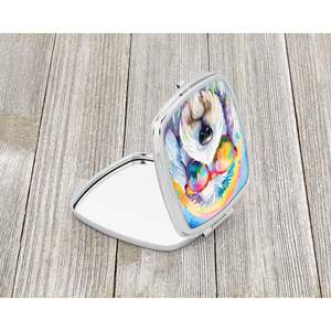 Antiguo perro pastor inglés Hippie Dawg compacto plegable de mano espejo de maquillaje portátil decorativo regalo de viaje para mujeres y niñas - Product Image 2
