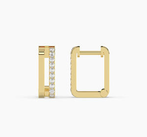 Boucles d'oreilles classiques vintage en or 14 carats avec diamants de laboratoire certifiés IGI pour femmes, légères, pour tous les jours, bijoux de luxe pour anniversaire - Product Image 1