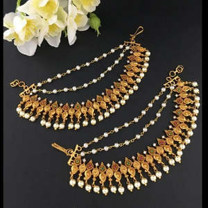 Butterfly Diamond Pearl Matte Ear Chain - Product Image 3