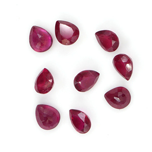 Rubíes naturales de Bangkok calibrados en forma de pera de 5x6 mm, piedra preciosa de rubí facetada natural suelta para la fabricación de joyas, lista para usar. - Product Image 3