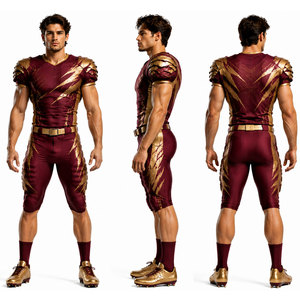 Uniforme de football américain pour hommes adultes de qualité supérieure, respirant, 100% polyester, vêtements de sport - Product Image 1