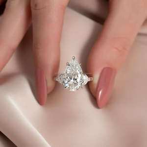 Anillo de Compromiso de Oro de 14K con Certificado IGI para Mujer, Diamante Cultivado en Laboratorio CVD VVS DEF en Todas las Formas, Chapado en Rodio para Fiestas - Product Image 3