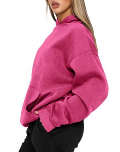 Sudaderas con Capucha para Mujer, Antiencogimiento, Color Rosa Invierno, Manga Regular, Holgadas, al por Mayor, Bordadas, de Alta Calidad, con Logotipo Impreso en la Parte Delantera - Product Image 2