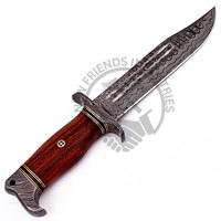 Couteau Bowie professionnel en acier Damas, neuf, sur mesure, couteau de survie pour le camping, lame fixe ultra-affûtée, couteau de chasse en plein air