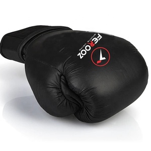 Customized Professional Adult Boxing <b>Gloves</b> Genuine Leather Hook and Loop Closure <b>Type</b> Custom Logo Design Kick Boxing Training - Product Image 2