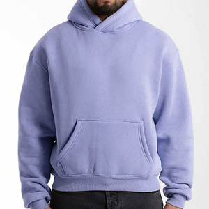 <b>Men's</b> Solid Color Hooded Sweatshirt Regular Fit Cotton French Terry Casual <b>Pullover</b> with Front Pocket Autumn Wear - Product Image 4
