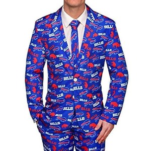 Buffalo Bills NFL Men's Blue Printed Suit <b>Set</b> Sublimation Transfer Print Polyester Business Suits Regular Fit Single Breasted - Product Image 3