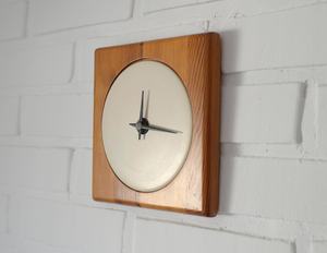 Mid Century Modern Wooden <b>Wall</b> <b>Clock</b>: Japandi <b>Decor</b> (Non-Working) - Product Image 6
