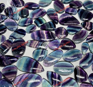 พลอยฟลูออไรต์ธรรมชาติหลายสีแบบหลวมคุณภาพสูงรถแท็กซี่เรียบตัดเครื่องประดับที่ผ่านการรับรองจากบุคคลที่สามผลิตตามขนาดฟรีไซส์ - Product Image 2