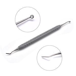 Kit de remplissage en résine composite dentaire de qualité supérieure, outils de moulage |   Manche en plastique gris clair avec embouts en acier inoxydable, instrument dentaire - Product Image 1