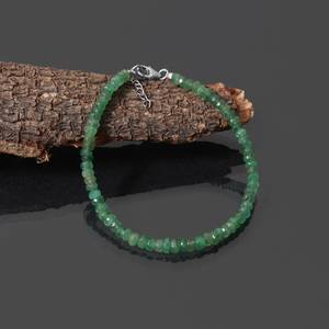 Pulsera Unisex de Esmeraldas Naturales Facetadas de 4mm, Origen Zambia, Romántica, para Aniversario - Product Image 4