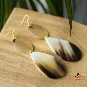 Pendientes de cuerno de búfalo natural hechos a mano, joyería ecológica de moda, accesorios para mujer - Product Image 5