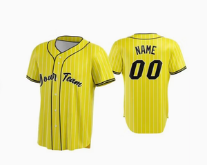 Maillots de baseball unisexes respirants à rayures, personnalisables par sublimation pour équipes, vente en gros - Product Image 6