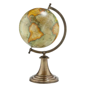 Globo Terráqueo de Escritorio Ejecutivo con Mapa del Mundo Detallado | Construcción de Hierro y Plástico |   Globo Terráqueo Educativo para Decoración de Escritorio de Oficina y Mesa de Estudio - Product Image 1