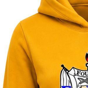 Gold <b>Women</b> Custom Greek <b>Hoodie</b> Without Drawstring <b>Long</b> Sleeve Crest Graphic Pullover Hooded Sweatshirt Casual Fleece Winter - Product Image 3