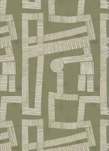 Alfombra Moderna de Diseño Geométrico Lineal Abstracto en Verde Salvia, Alfombra Contemporánea Hecha a Mano con Patrón para Decoración de Sala de Estar y Dormitorio - Product Image 2
