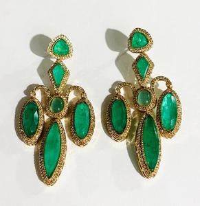 Luxury Green Emerald Look Geometric Statement Drop Earrings Gold Plated Rhinestone Fashion Jewelry for Women Bridal Wedding Part - Product Image 2