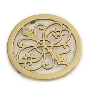 Wholesale <b>Gold</b> Aluminum Trivet Hollow Floral Cut-Out Metal <b>Coaster</b> Heat Resistant Table Decoration Mat Pads For Restaurant - Product Image 1